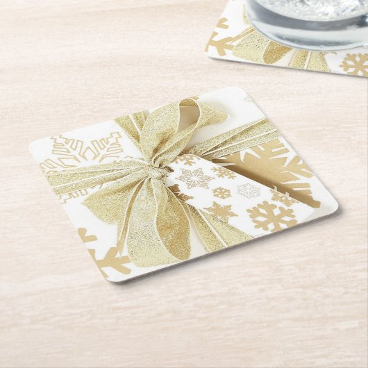 Kerstlegantie Kartonnen Onderzetters (Schuin)