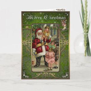 Kerstlegantie - kerstman en kinderen. feestdagen kaart