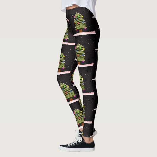 kerstLeggings met kerstbomen Leggings (Links)