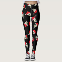 kerstLeggings met schedels in kerstmantels
