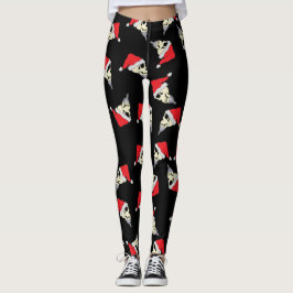 kerstLeggings met schedels in kerstmantels  Leggings