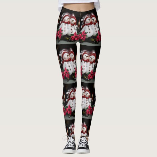 Kerstleggings, Sneeuwman Leggings (Voorkant)