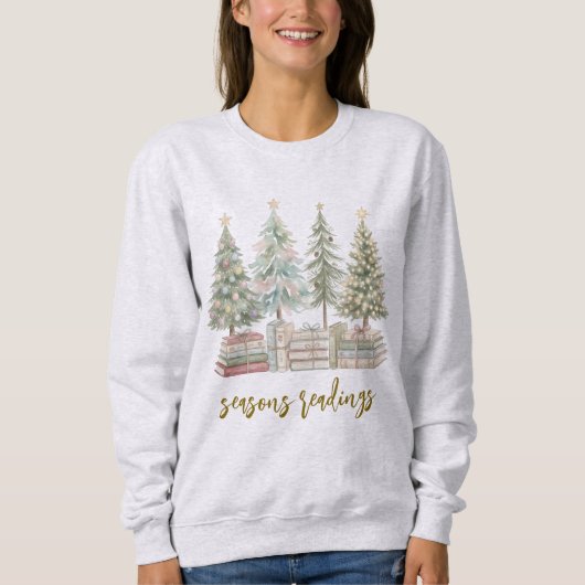 Kerstlektuur Kerstmis Boekenliefhebber Sweatshirt (Voorkant)
