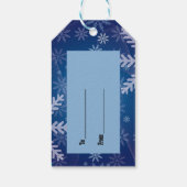 Kerstlelijke zweet rode blauwe sneeuwvlokken cadeaulabel (Achterkant)