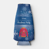 Kerstlelijke zweet rode blauwe sneeuwvlokken, naam flesjeskoeler (Voorkant)