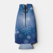 Kerstlelijke zweet rode blauwe sneeuwvlokken, naam flesjeskoeler (Achterkant)