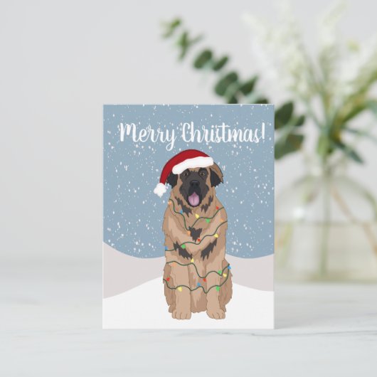 KerstLeonberger Briefkaart (Staand voorkant)