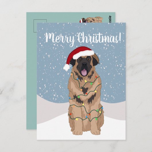 KerstLeonberger Briefkaart (Voorkant / Achterkant)
