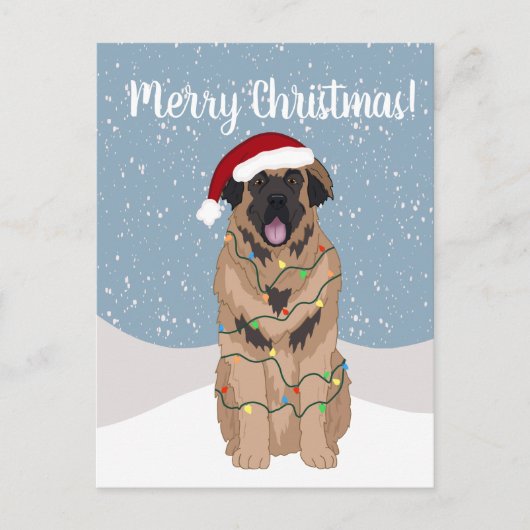 KerstLeonberger Briefkaart (Voorkant)