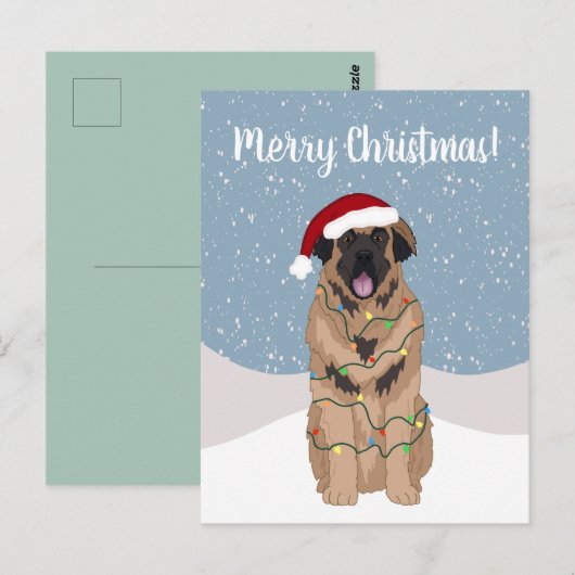 KerstLeonberger Briefkaart (Voorkant / Achterkant)