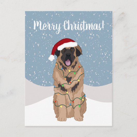 KerstLeonberger Briefkaart (Voorkant)