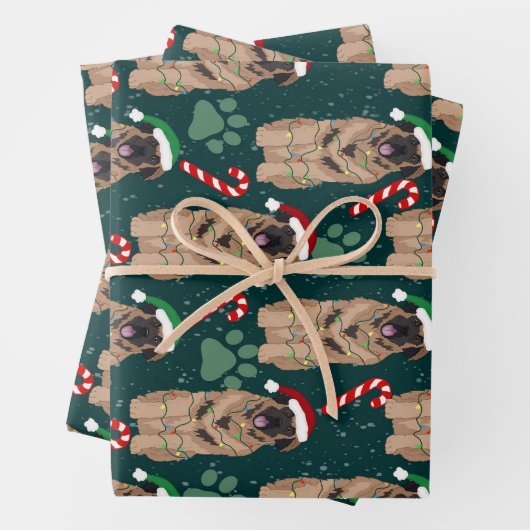 KerstLeonberger Inpakpapier Vel (In situ)