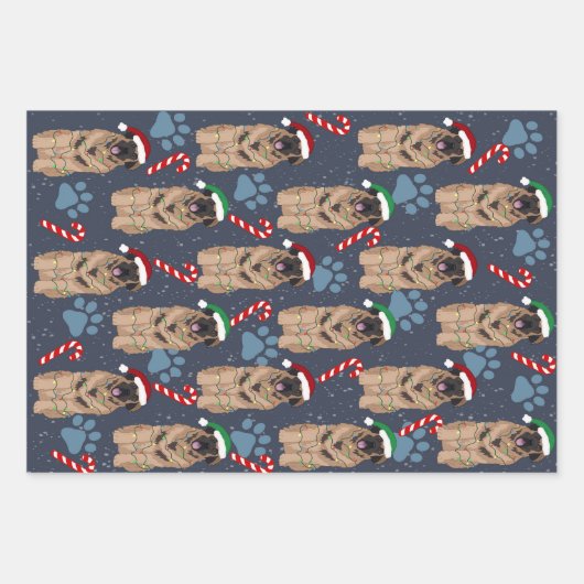 KerstLeonberger Inpakpapier Vel (Voorkant)