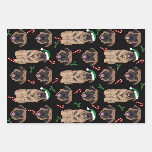 KerstLeonberger Inpakpapier Vel (Voorkant)