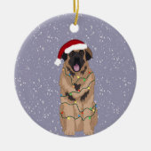 KerstLeonberger Keramisch Ornament (Voorkant)
