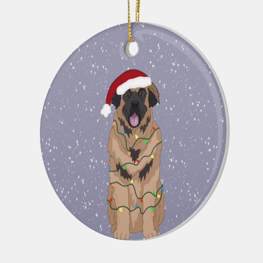 KerstLeonberger Keramisch Ornament (Links)