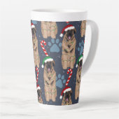KerstLeonberger Latte Mok (Rechterhoek)