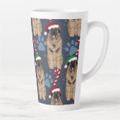 KerstLeonberger Latte Mok (Rechts)