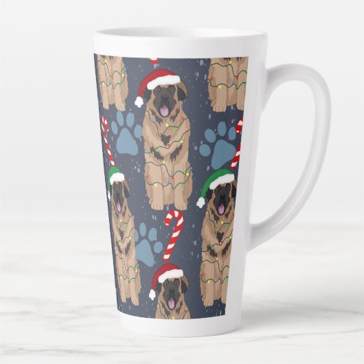 KerstLeonberger Latte Mok (Rechts)