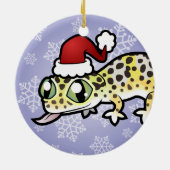 Kerstleopard Gecko Keramisch Ornament (Achterkant)