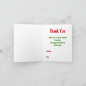 kerstleraar appreciatie Kinderen Dinosaur Bedankkaart (Binnen)