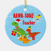 kerstleraar appreciatie Kinderen Dinosaur Keramisch Ornament (Voorkant)