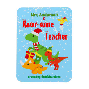 kerstleraar appreciatie Kinderen Dinosaur Magneet