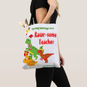 kerstleraar appreciatie Kinderen Dinosaur Tote Bag (Dichtbij)