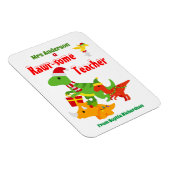 kerstleraar appreciatie Kinderen Dinosaur White Magneet (Rechterzijde)