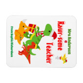 kerstleraar appreciatie Kinderen Dinosaur White Magneet (Horizontaal)