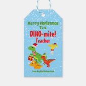 Kerstleraar Apprecie Kinder Dinosaur Blue Cadeaulabel (Voorkant)
