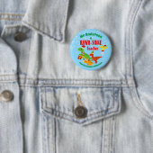 Kerstleraar Apprecie Kinder Dinosaur Blue Ronde Button 5,7 Cm (In situ)