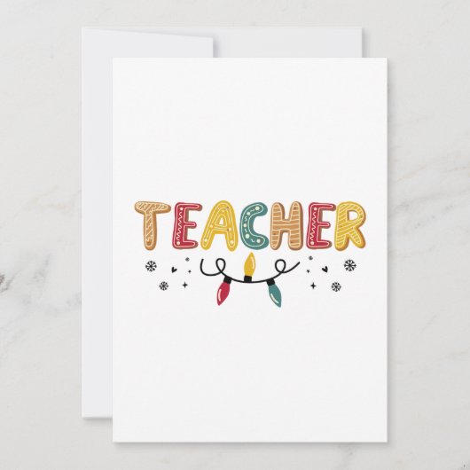 Kerstleraar Bedankkaart (Voorkant)