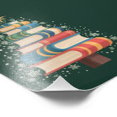 Kerstleraar Boeken Boom Kerstmis Leesvakantie Foto Afdruk (Hoek)