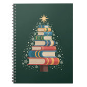 Kerstleraar Boeken Boom Kerstmis Leesvakantie Notitieboek (Voorkant)