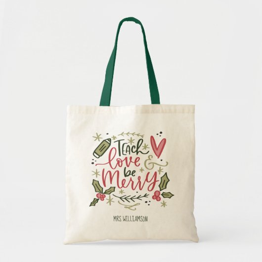 Kerstleraar Citaat Canvas tas (Voorkant)