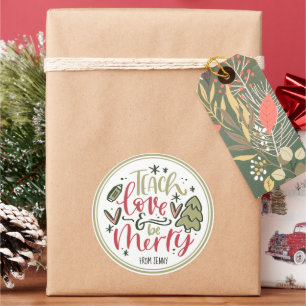 Kerstleraar Citaat Gift Label