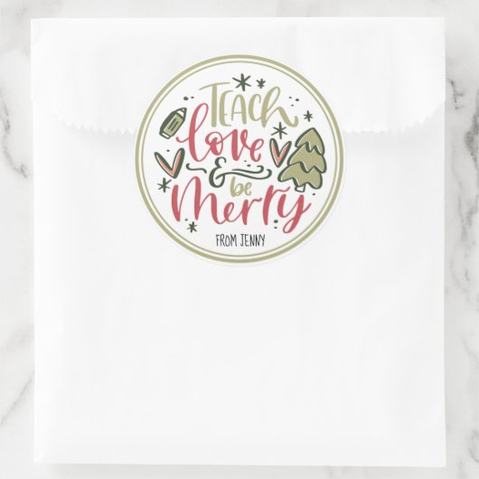 Kerstleraar Citaat Gift Label (Tas)
