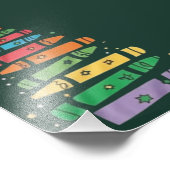 Kerstleraar Crayon Tree Schattigee kerstverlichtin Foto Afdruk (Hoek)