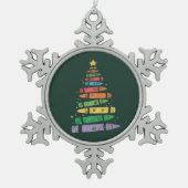 Kerstleraar Crayon Tree Schattigee kerstverlichtin Tin Sneeuwvlok Ornament (Voorkant)