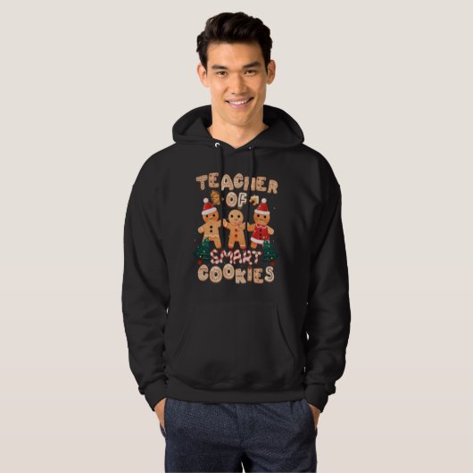 Kerstleraar Cute Gingerbrood Cookies Funny H Hoodie (Voorkant volledig)