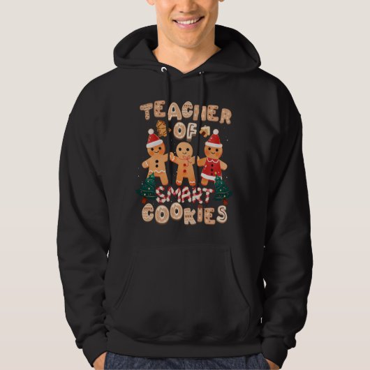 Kerstleraar Cute Gingerbrood Cookies Funny H Hoodie (Voorkant)