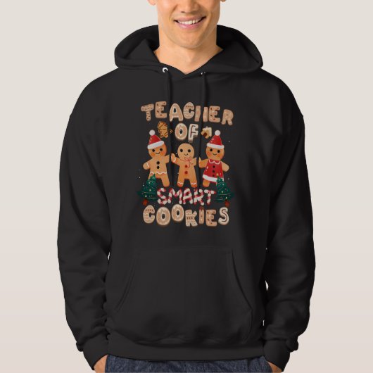 Kerstleraar Cute Gingerbrood Cookies Funny H Hoodie (Voorkant)