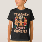 Kerstleraar Cute Gingerbrood Cookies Funny H T-shirt (Voorkant)