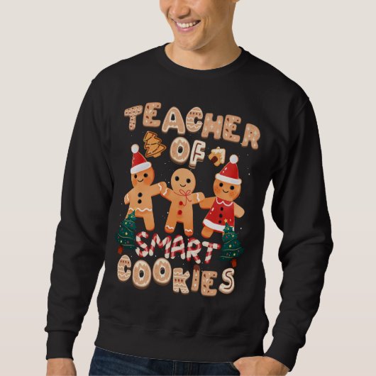 Kerstleraar Cute Gingerbrood Cookies Funny H Trui (Voorkant)