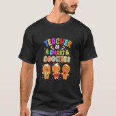 Kerstleraar Cute Gingerbrood Cookies Mannen Wom T-shirt (Voorkant)