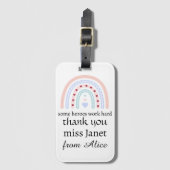 Kerstleraar Dank u gepersonaliseerde Hero Gift Bagagelabel (Voorkant (verticaal))