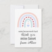 Kerstleraar Dank u gepersonaliseerde Hero Gift Bedankkaart (Voorkant)