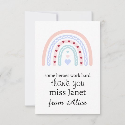 Kerstleraar Dank u gepersonaliseerde Hero Gift Bedankkaart (Voorkant)