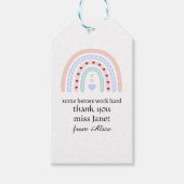 Kerstleraar Dank u gepersonaliseerde Hero Gift Cadeaulabel (Voorkant)